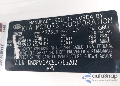 2020 Kia Sportage Lx from USA, damaged, VIN KNDPMCAC9L7765202